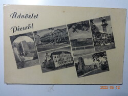 Régi képeslap: Pécs, részletek (1955)