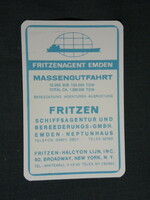 Kártyanaptár, Németország, USA, hajó szállítmányozási ügynökség, 1971,   (5)