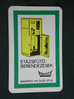 Card calendar, hardware stores, Budapest, floor heating equipment, graphic artist, 1971, (5)