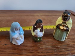 Kerámia mini betlehemes figurák, Mária, Napkeleti bölcs, Pásztor egyben