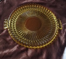 Part of amber glass tray whiskey set 34 cm