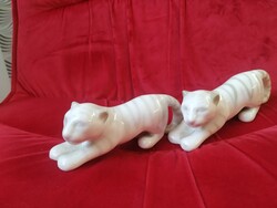 Romanian porcelain statue for sale! Leopard statue for sale in pairs!