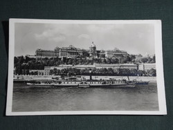 Képeslap, Budapest, Királyi várpalota,Budai vár, Visegrád lapátkerekes gőzhajó