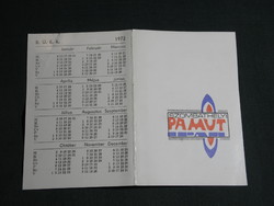Card calendar, Szombathely cotton industry company, 1972, (5)