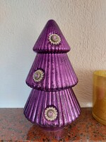 Glass Christmas tree purple modern glass ornament Christmas decoration 25 cm