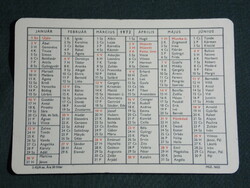 Card calendar, card calendar, paper stationery shops, name-day, 1972, (5)