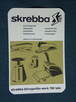 Kártyanaptár, Németország, NDK, Skrebba irodatechnikai gyár , 1971,   (5)