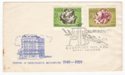 Ten years of socialist insurance 1949-1959, special performance in Erkel Theater - first day stamp