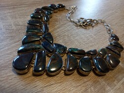 Action! Silver necklaces with matrix chrysocolla gems! For prom season