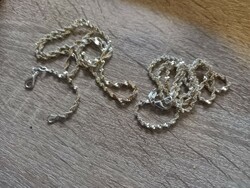 Silver twisted pattern necklace 40-45 cm