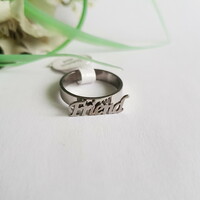 New, silver-colored, friend decorative ring - usa 8 / eu 57 / ø18mm