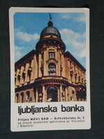 Kártyanaptár, Jugoszlávia,Ljubljana, Szlovénia, Ljubljanska Banka, bank fiók épület,1971,   (5)