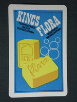 Kártyanaptár,Nővényolaj mosószeripari vállalat,Kincs Flóra mosószappan ,grafikai rajzos, 1970,   (5)