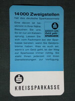 Kártyanaptár, Németország, Kreissparkasse, takarékpénztár, bank , 1969,   (5)