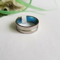 New Silver Color Rainbow Sunken Band Ring - usa 8 / eu 57 / ø18mm