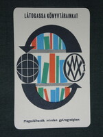 Kártyanaptár, Magyar Csepel művek, üzemi könyvtár, Budapest, grafikai rajzos , 1968,   (5)