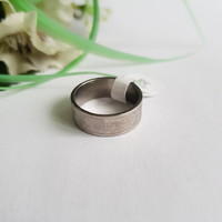 ÚJ, ezüstszínű, szív mintás mattított gyűrű – USA 8 / EU 57 / Ø18mm