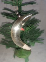 Retro glass Christmas tree ornament moon