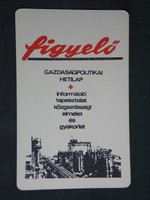 Kártyanaptár, Figyelő gazdasági hetilap, újság, magazin, grafikai, 1970,   (5)