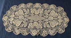 Small tablecloth, lace, sewn needlework, fruit pattern 73 x 38.5 cm