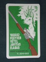 Card calendar, gun store, Budapest, graphic artist, rifle, deer, 1968, (5)