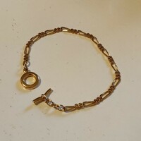 New marked figaro-style gold-plated steel bracelet 20cm