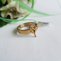 New gold ring with rose decoration - usa 8 / eu 57 / ø18mm