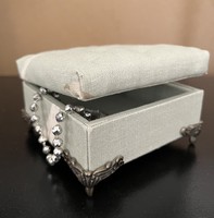 Jewelry box with stapled lid. About 10X10x7.5 cm