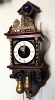 Rare beautiful Dutch Zaanse pear weight wall clock