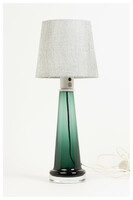 Vintage svéd zöld színű üveg asztali lámpa az 50-es évek elejéből a Trema cégtől