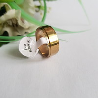 New, gold-colored, recessed edge ring - usa 8 / eu 57 / ø18mm