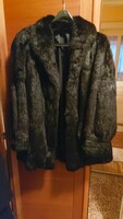 Black fur coat size l or xl