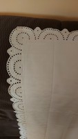 Antique hand embroidered madeira lace large cushion cover with monogram