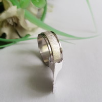 ÚJ, ezüstszínű, középen mattított, domború csíkos gyűrű – USA 8 és 10 méretek