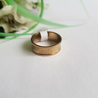 New, gold-colored, star pattern, concave ring - usa 8 / eu 57 / ø18mm