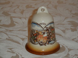 Old porcelain Prague commemorative bell, doorbell