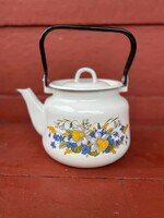 Beautiful 3 Liter Floral Daffodil Enamel Teapot Teapot Floral