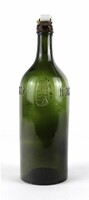 1M281 old coat of arms crystal glass bottle 29.5 Cm