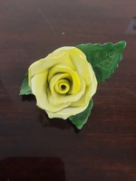Herendi sárga porcelán rózsa 1.oszt. Hibátlan!