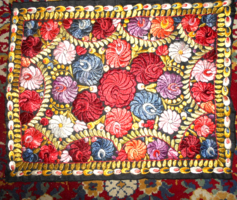 ++Antique matyó silk embroidery decorative pillow front panel 50 cm x 40 cm in good condition
