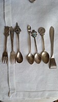 Silver-colored metal and silver-plated spoon fork