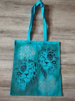 Shopping bag turquoise lion