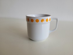 Retro lowland porcelain mug with yellow polka dots old tea cup