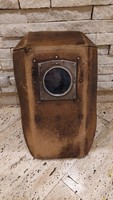 Old leather welding shield, tool