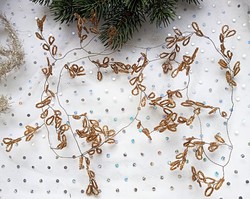 Karácsonyfa dísz gyöngyös  girland  100cm