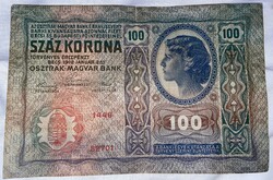 100 Korona 1912 January 2 without stamp!