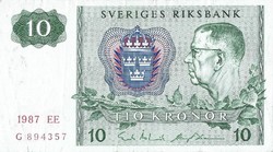 10 Kronor crown 1987 Sweden