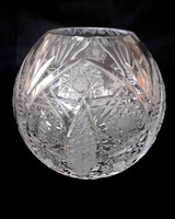 Lead crystal sphere vase. 16 X 17 cm