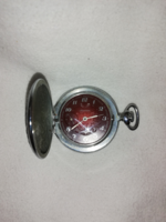 Molnia pocket watch with side seconds, burgundy dial