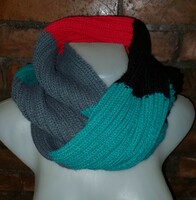 Warm knitted round scarf 96x23cm